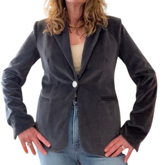 Hipchik Couture Rhinestone Dark Gray Skull Blazer –  Size 8 NWT - Picture 10 of 13